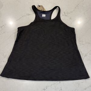 PrAna Becksa Tank Plus Black Heather 1X UPF 50 Shelf Bra Compression Stretch NWT